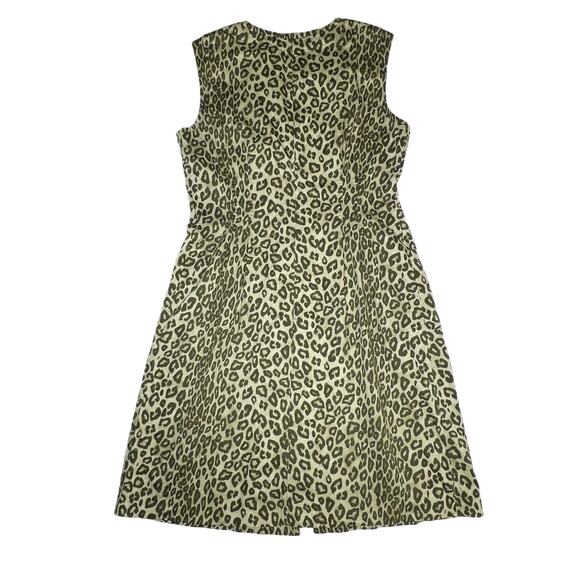Lafayette 148 Animal Print Zip Front Sleeveless Sheath Dress Green size 10 - Picture 8 of 13